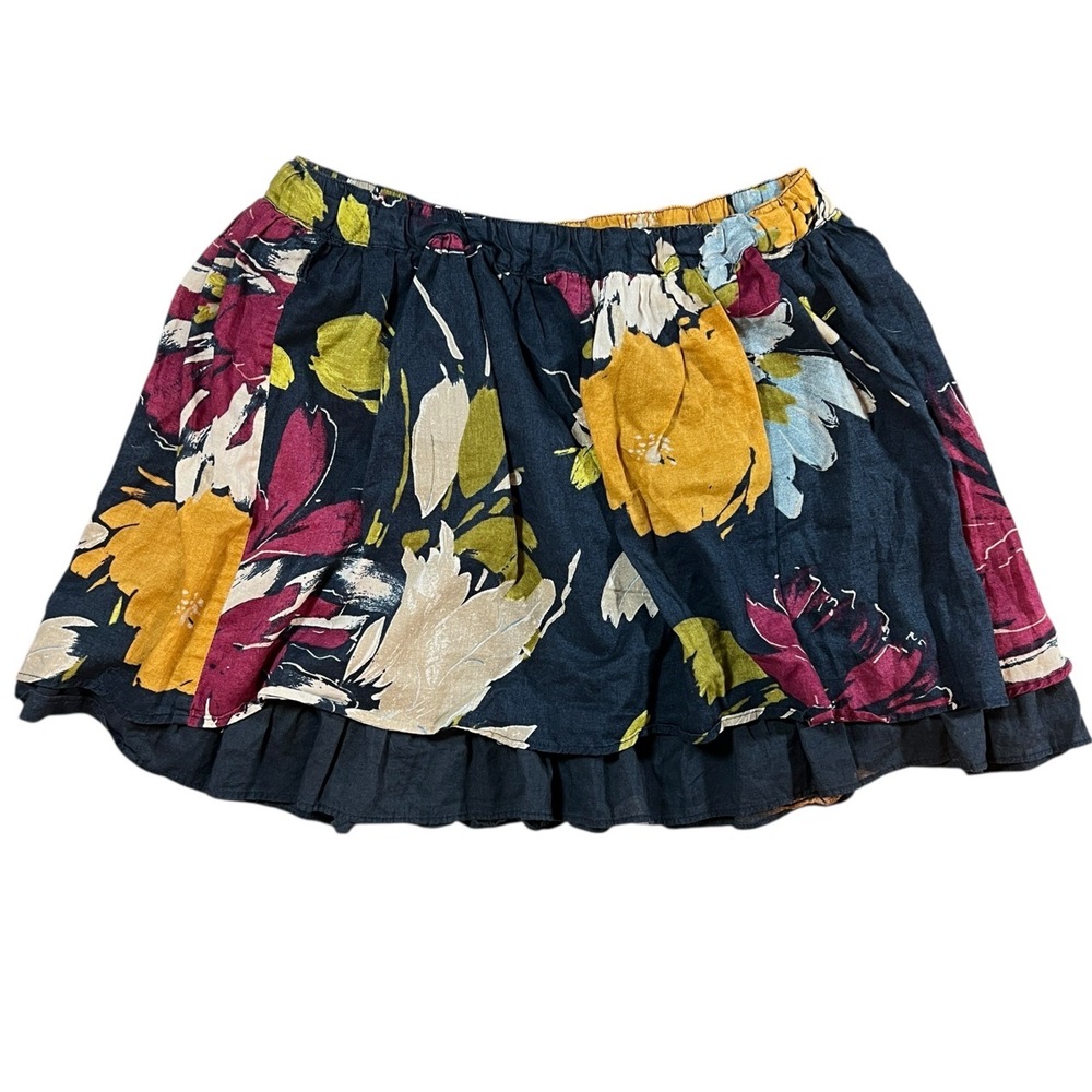 Abercrombie Fitch Skirt Floral Print Ruffled Hem‎ Elastic Waist Y2K Mini XS
